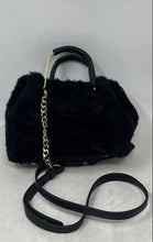 Load image into Gallery viewer, Isaac Mizrahi New York Womens Black Faux Fur Detachable Strap Crossbody Handbag