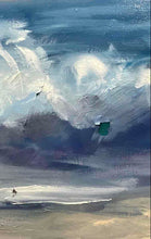 Load image into Gallery viewer, Ocean Beach Scene Silhouette Of Woman Framed Wall Decorative Art Painting