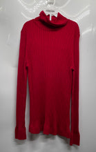 Load image into Gallery viewer, Talbots Womens Red Knitted Ribbed Long Sleeve Pullover Sweater Size Large