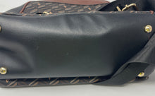 Load image into Gallery viewer, Adrienne Vittadini Womens Brown Black Geometric Adjustable Strap Backpack