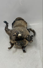 Load image into Gallery viewer, Silver-Tone Engraved Four Footed Scroll Handle Serving Tea Pot With Lid