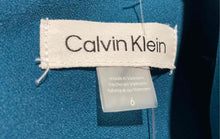 Load image into Gallery viewer, Calvin Klein Womens Dark Teal Short Sleeve Back Zip A-Line Dress Size 6