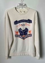 Load image into Gallery viewer, Levi's Womens Cream Graphic Print Crew Neck Relaxed Fit Pullover Sweatshirt Sz M