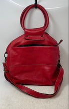 Load image into Gallery viewer, Nuovedive Womens Red Pebbled Leather Zip Top Convertible Shoulder Handbag