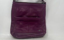 Load image into Gallery viewer, The Sak Womens Lucia Purple Leather Adjustable Strap Zipper Crossbody Bag