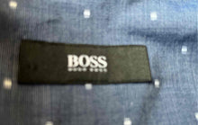 Load image into Gallery viewer, Hugo Boss Mens Blue Printed Cotton Collared Long Sleeve Button-Up Shirt Size XL
