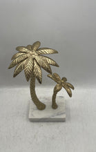 Load image into Gallery viewer, Gold-Tone Coconut Trees Handcrafted Marble Base Home Decorative Figurine