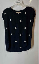 Load image into Gallery viewer, Ann Taylor Loft Womens Blue White Polka Dot Crew Neck Blouse Top Size XSP