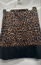 Load image into Gallery viewer, Michael Kors Womens Black Brown Animal Printed Side Zip Short Mini Skirt Size XS