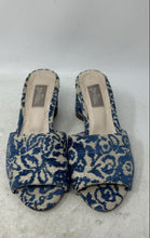 Load image into Gallery viewer, Grattia Womens White Blue Printed Open Toe Slip-On Slide Sandals Size 35