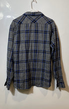 Load image into Gallery viewer, Levi's Mens Gray Blue Plaid Long Sleeve Collared Flannel Button-Up Shirt Size XL