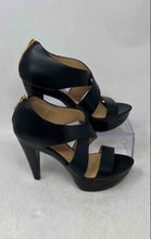 Load image into Gallery viewer, Michael Kors Womens Elena Black Leather Open Toe Platform Sandals Size 6 M
