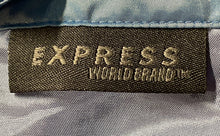 Load image into Gallery viewer, Express Womens Blue Satin Back Zip & Button Full Length Maxi Skirt Size 5/6