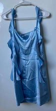 Load image into Gallery viewer, Forever 21 Womens Blue Sleeveless Square Neck Ruffle Short Mini Dress Size S