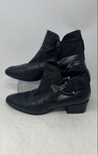 Load image into Gallery viewer, Aquatalia Womens Fiamma Black Leather Square Toe Zip Buckle Ankle Boots Size 8.5