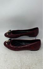 Load image into Gallery viewer, Michael Kors Womens Alice Red Animal Print Leather Ballet Flats Size 7.5M