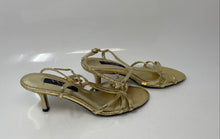 Load image into Gallery viewer, Nina New York Womens Yellow Gold Kitten Heel Slingback Sandals Size 7.5M