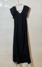 Load image into Gallery viewer, Loft Womens Black Off The Shoulder Ruffle Hem Button Front A-Line Dress Size XS