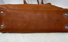 Load image into Gallery viewer, Michael Kors Womens Hamilton Brown Leather Double Handle Charm Satchel Bag