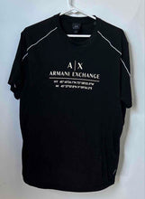 Load image into Gallery viewer, Armani Exchange Mens Black White Short Sleeve Crew Neck Pullover T-Shirt Size L