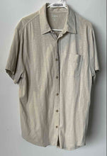 Load image into Gallery viewer, J.Crew Mens Beige Short Sleeve Chest Pocket Collared Button-Up Shirt Size Large