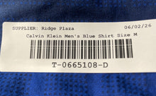 Load image into Gallery viewer, Calvin Klein Mens Blue Collared Regular Fit Stretch Dress Shirt Sz M 15.5 32/33