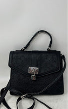 Load image into Gallery viewer, Nanette Lepore Womens Black Leather Inner Pockets Adjustable Strap Crossbody Bag