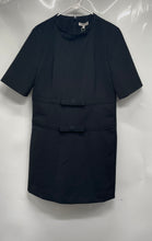 Load image into Gallery viewer, Rebecca Taylor Womens Black Short Sleeve Crew Neck Back Zip Shift Dress Size 12