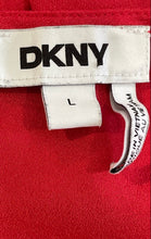 Load image into Gallery viewer, DKNY Womens Red Short Sleeve V-Neck Pullover Casual Blouse Top Size Large