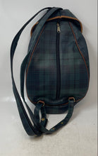 Load image into Gallery viewer, Lapierre By Lafuma Womens Dark Green Plaid Leather Top Handle Backpack
