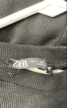 Load image into Gallery viewer, Zara Womens Black Crew Neck Short Flutter Sleeve Mini Dress Size Small