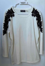 Load image into Gallery viewer, Karl Lagerfeld Paris Womens White Black Floral Lace 3/4 Sleeve Blouse Top Size M