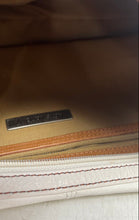 Load image into Gallery viewer, Kate Landry Womens Beige Brown Leather Inner Pocket Zip Top Slouchy Shoulder Bag