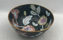 Load image into Gallery viewer, Black Floral Porcelain Hand-Painted Round Shape Home Decorative Bowl