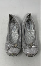 Load image into Gallery viewer, Michael Kors Kids Kory Silver Sequin Slip-On Ballet Flats Shoes Size 13