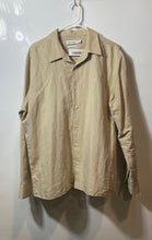 Load image into Gallery viewer, Calvin Klein Mens Beige Long Sleeve Collared Classic Fit Button-Up Shirt Size L