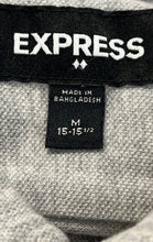 Load image into Gallery viewer, Express Mens Gray Cotton Long Sleeve Collared Dress Shirt Size Medium