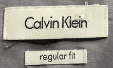 Load image into Gallery viewer, Calvin Klein Mens Gray Cotton Regular Fit Dress Shirt Size 16 1/2 34/35