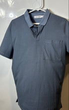 Load image into Gallery viewer, Calvin Klein Mens Gray Dotted Print Short Sleeve Spread Collar Polo Shirt Size M