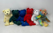 Load image into Gallery viewer, Lot Of 6 Pcs Mixed Variety Salvino's Bamm Beano's 1998 Bear Plush Toys With Tags