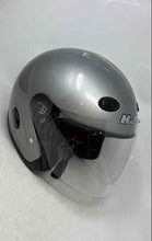 Load image into Gallery viewer, HJC Metallic Silver DOT Approved Open-Face Clear Visor Motorcycle Helmet Size L