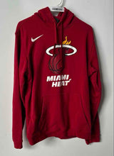 Load image into Gallery viewer, Nike Mens Red Long Sleeve Miami Heat NBA Basketball Pullover Hoodie Size Large