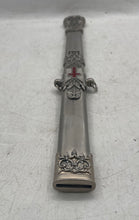 Load image into Gallery viewer, Silver-Tone Red Cross Design Metal Short Sword Case Collectible With Sheath