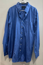 Load image into Gallery viewer, Paul Fredrick Mens Blue 80's Two Ply Cotton Long Sleeve Dress Shirt Size 18x36