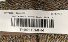 Load image into Gallery viewer, Zara Womens Brown Flat Front Pockets Regular Fit Wide-Leg Trouser Pants Size XS