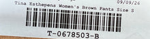 Load image into Gallery viewer, Tina Stephens Womens Brown Pull-On Trousers Pants Size Small With Tag