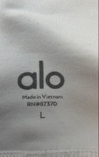 Load image into Gallery viewer, Alo Womens White Ribbed Panel Skinny Leg Compression Leggings Size Large