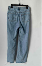 Load image into Gallery viewer, Primark Womens Blue Distressed Ripped Denim Straight Leg Jeans Size 6