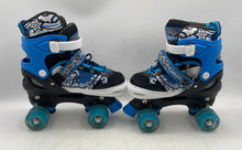 Load image into Gallery viewer, Taiker Unisex Kids Black Blue White Adjustable Four Wheeled Roller Skates 34-37