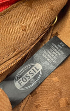 Load image into Gallery viewer, Fossil Womens Orange Leather Adjustable Strap Shoulder Crossbody Handbag